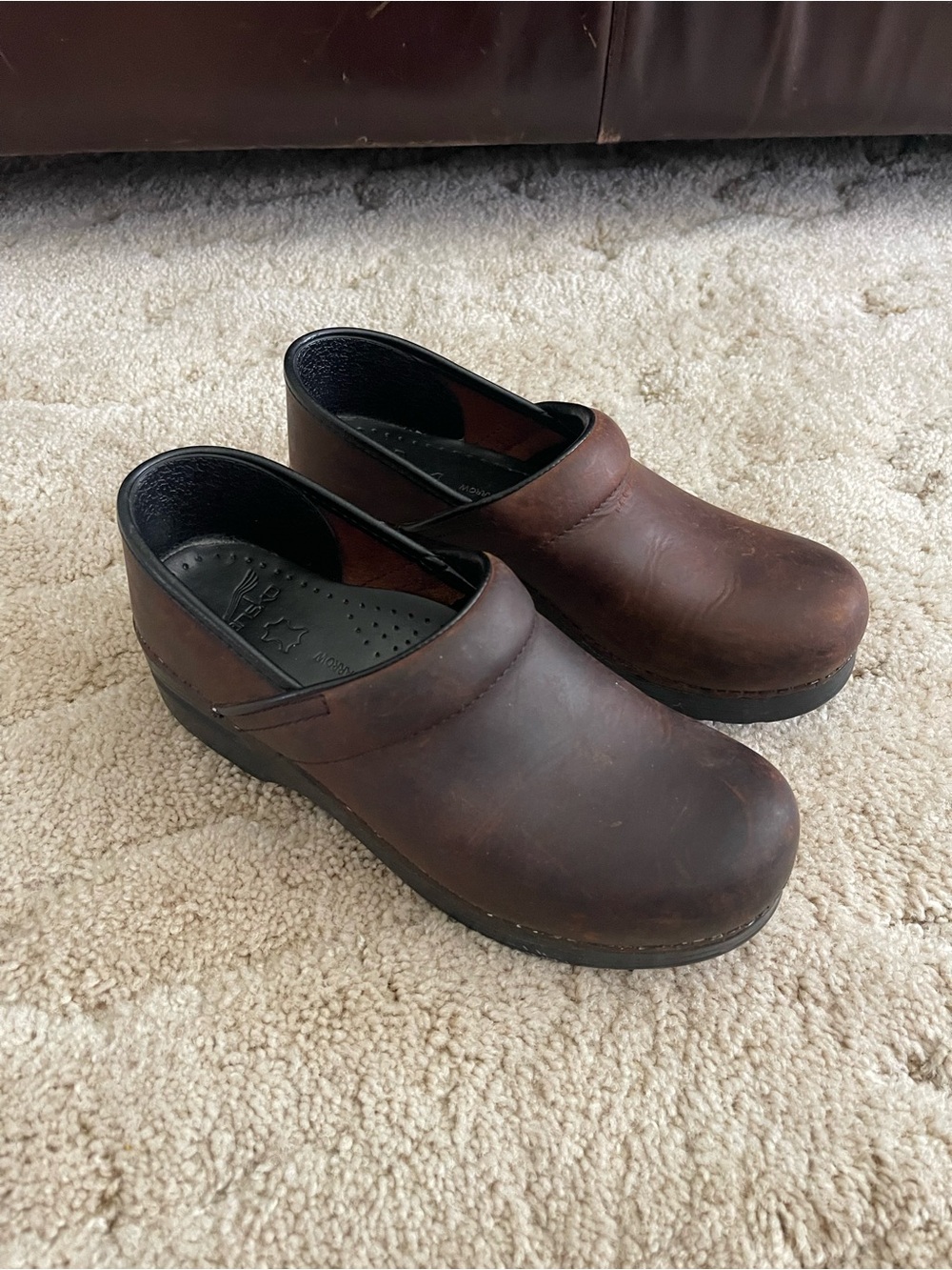 Dansko Brown Leather Slip-On Clogs